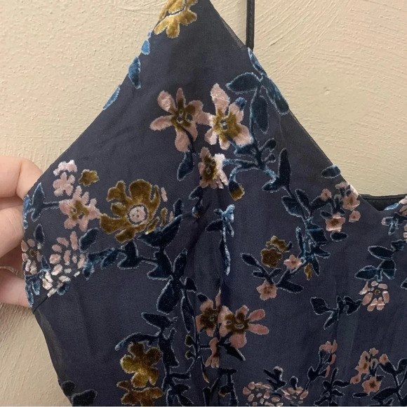 Lulus Evenings with You Dark Teal Floral Velvet Asymmetrical Dress - Picture 11 of 16